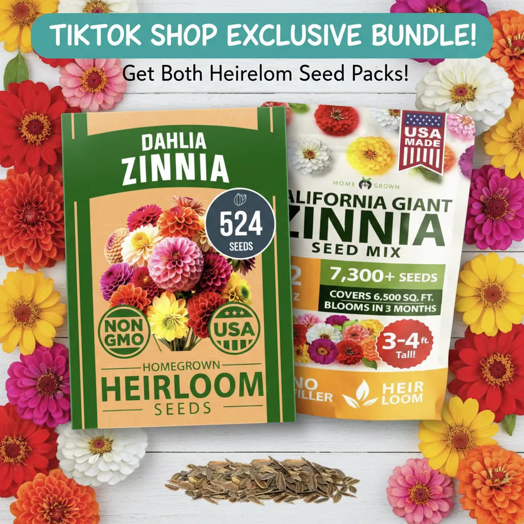 Zinnia Seeds Mix - Heirloom California Giant & Dahlia Flower Seeds