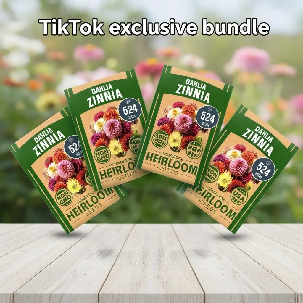 Zinnia Seeds Mix - Heirloom California Giant & Dahlia Flower Seeds