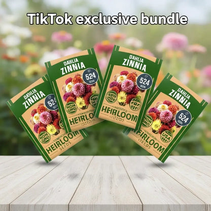 Zinnia Seeds Mix - Heirloom California Giant & Dahlia Flower Seeds