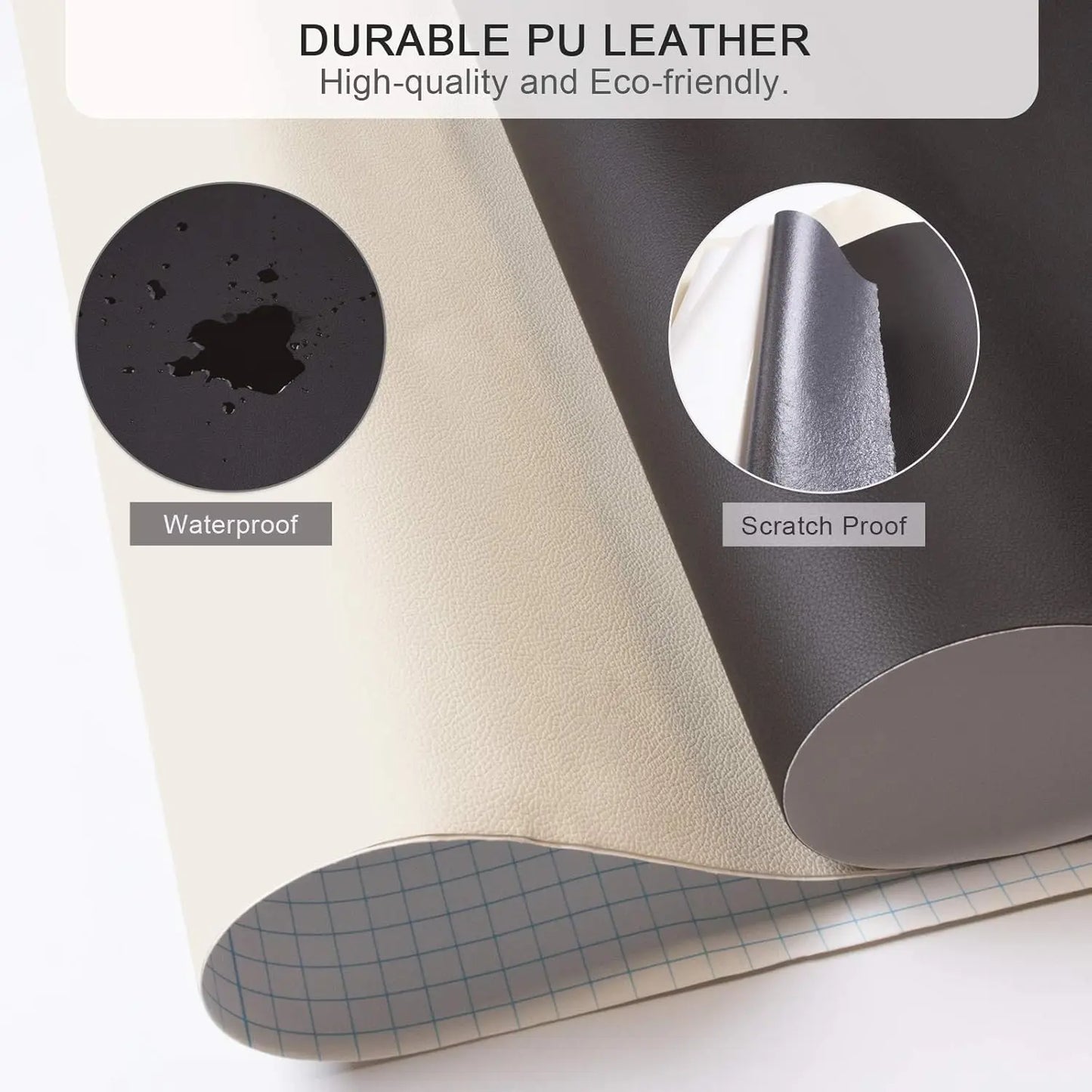 20 x 54 Inch Self-Adhesive Leather Repair Patch for Sofa and Car Seats