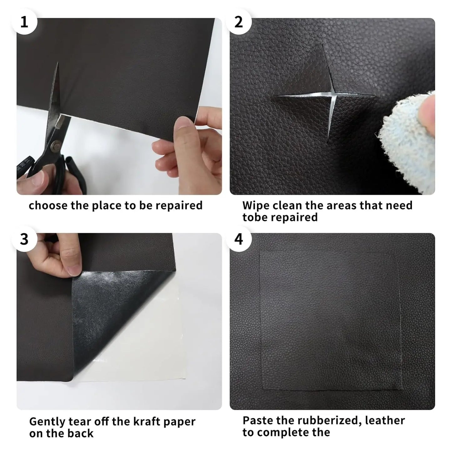 20 x 54 Inch Self-Adhesive Leather Repair Patch for Sofa and Car Seats
