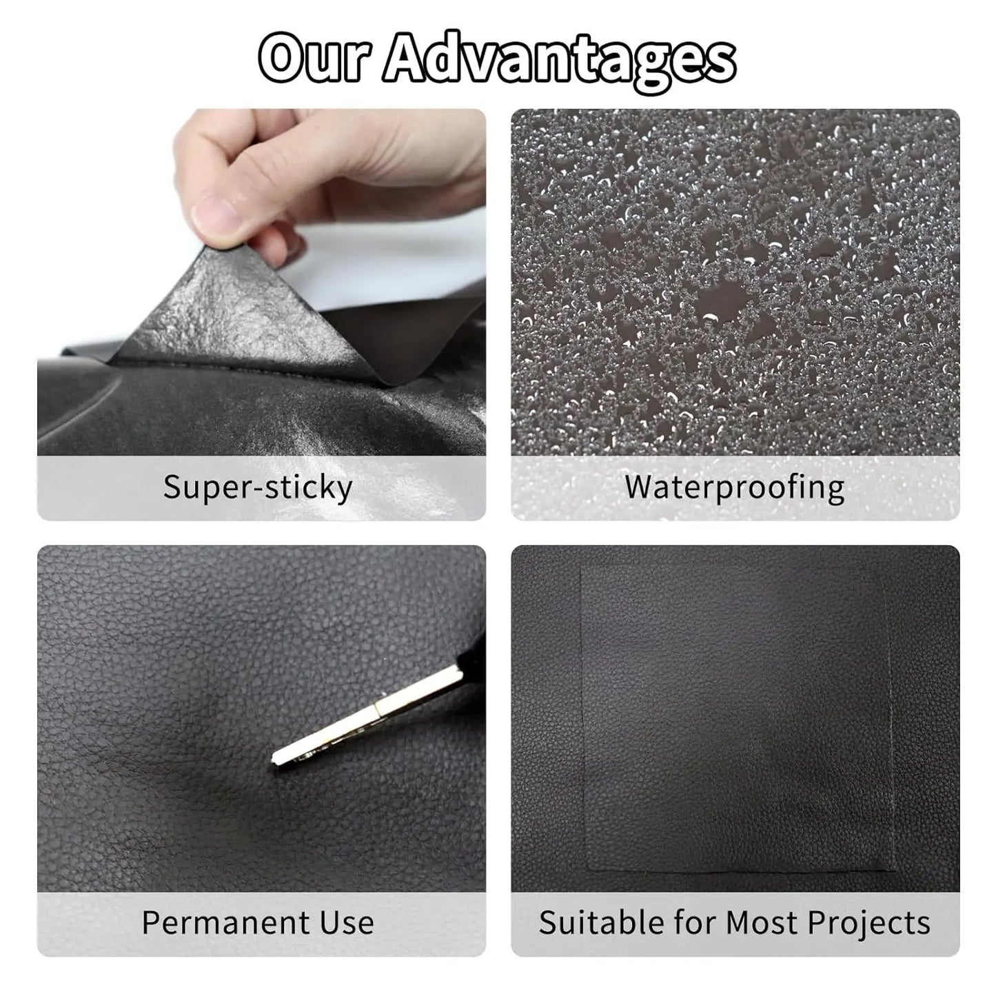 20 x 54 Inch Self-Adhesive Leather Repair Patch for Sofa and Car Seats