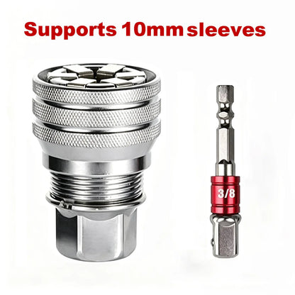 Adjustable Universal Socket Wrench Tool with 3/8 Inch Adapter