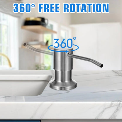 Brushed Nickel Dish Soap Dispenser with 39 Inch Extension Tube