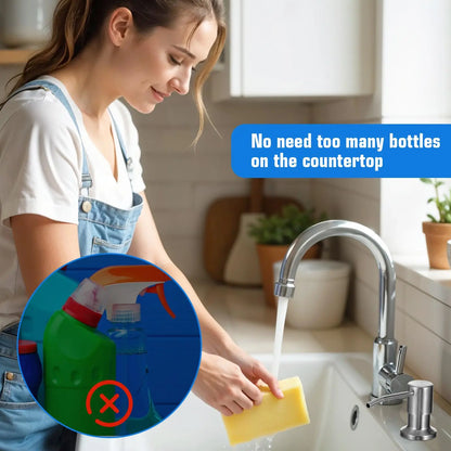 Brushed Nickel Dish Soap Dispenser with 39 Inch Extension Tube