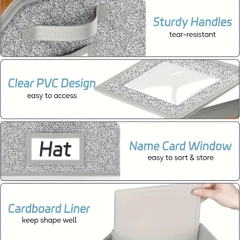 Stackable Baseball Cap Storage Box with Clear Window