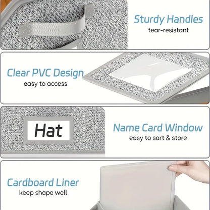 Stackable Baseball Cap Storage Box with Clear Window