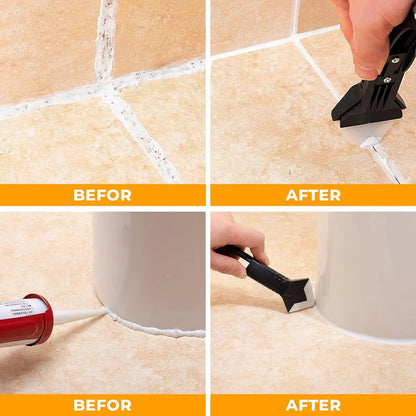 3-in-1 Silicone Caulking Tool Set for Sealant Finishing and Removal