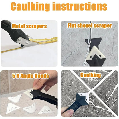 3-in-1 Silicone Caulking Tool Set for Sealant Finishing and Removal