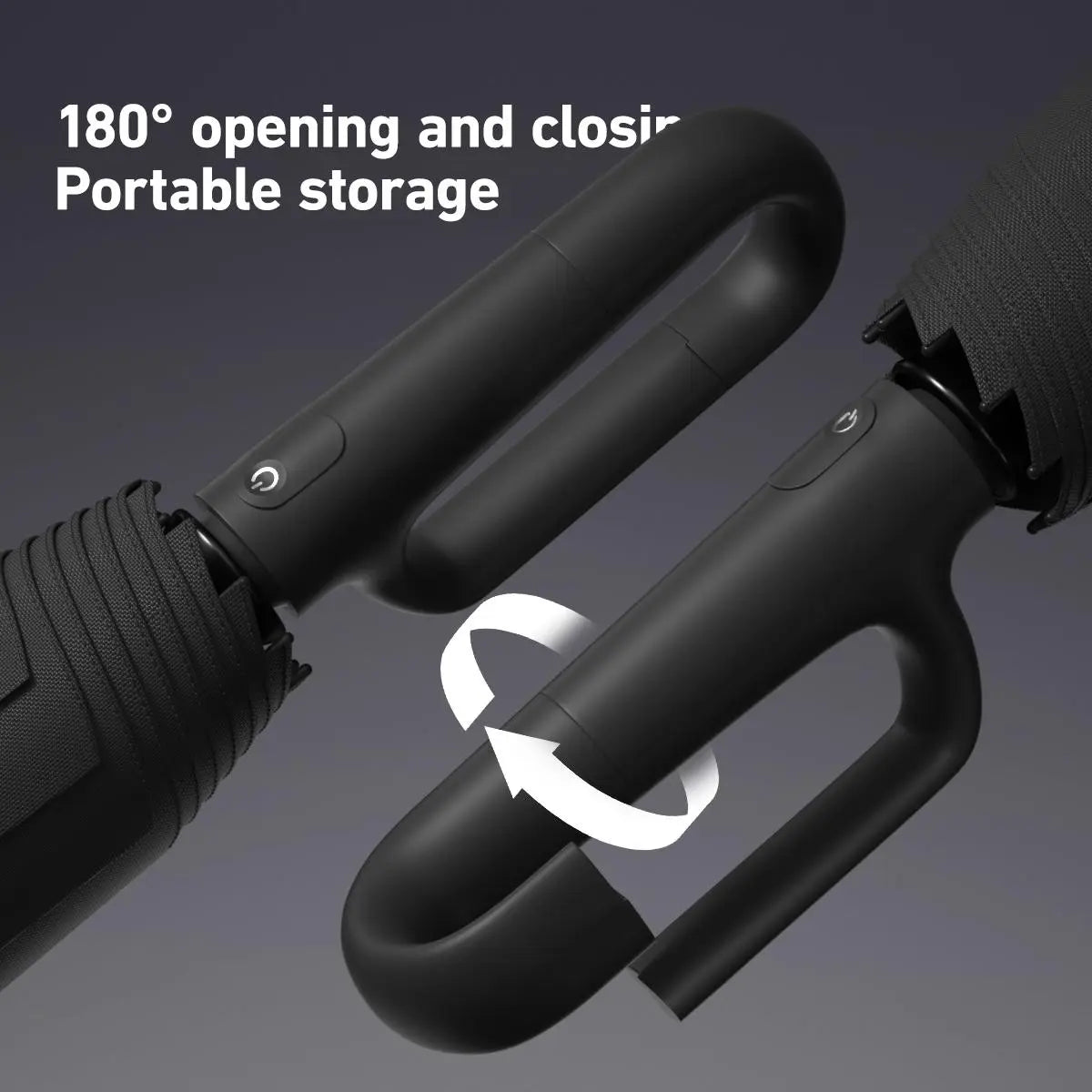 Automatic Folding Umbrella with Loop Buckle, Windproof UV Protection