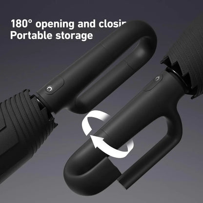 Automatic Folding Umbrella with Loop Buckle, Windproof UV Protection