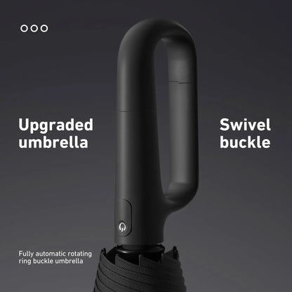 Automatic Folding Umbrella with Loop Buckle, Windproof UV Protection