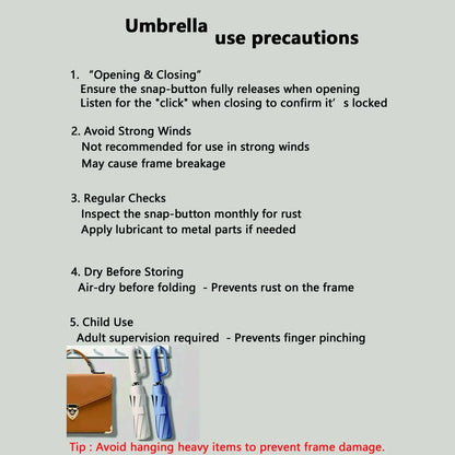 Automatic Folding Umbrella with Loop Buckle, Windproof UV Protection