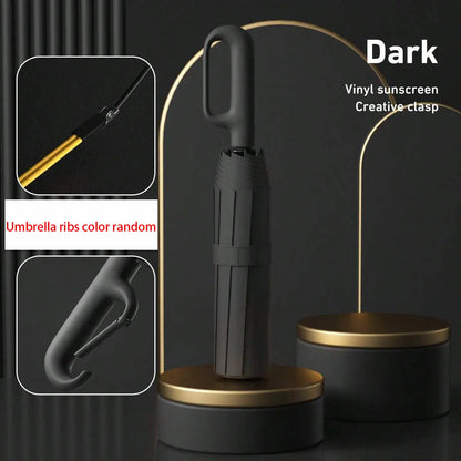 Automatic Folding Umbrella with Loop Buckle, Windproof UV Protection