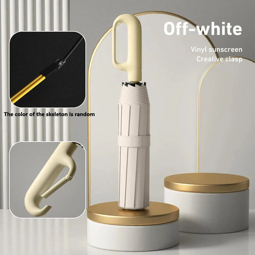 Automatic Folding Umbrella with Loop Buckle, Windproof UV Protection