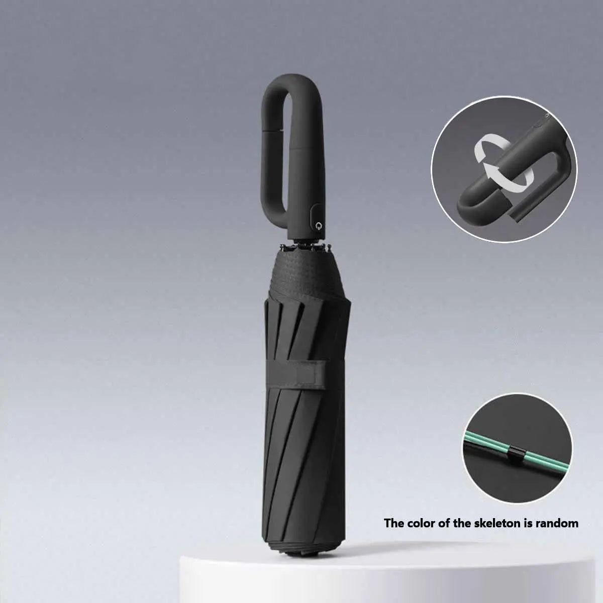 Automatic Folding Umbrella with Loop Buckle, Windproof UV Protection