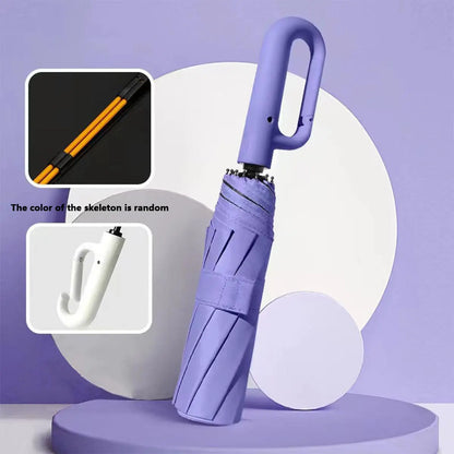 Automatic Folding Umbrella with Loop Buckle, Windproof UV Protection