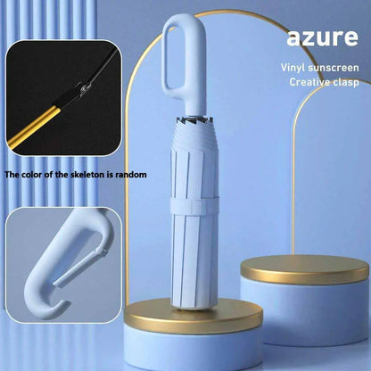 Automatic Folding Umbrella with Loop Buckle, Windproof UV Protection