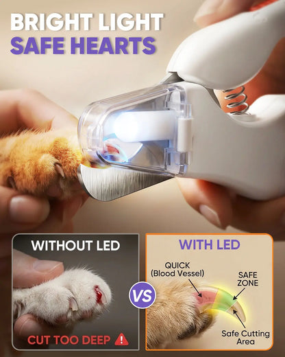 2-in-1 Rechargeable Pet Nail Clipper and Grinder with LED Light