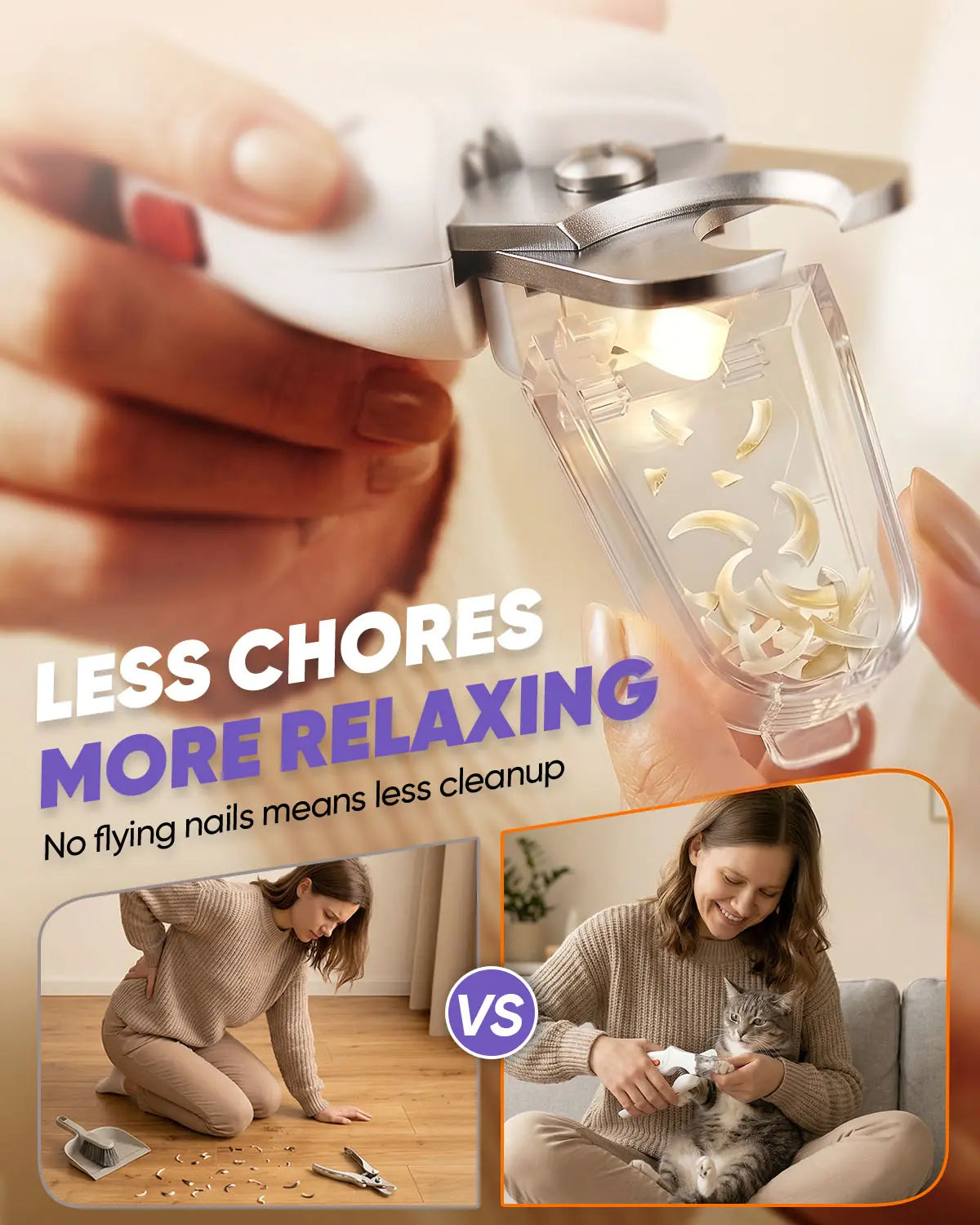 2-in-1 Rechargeable Pet Nail Clipper and Grinder with LED Light