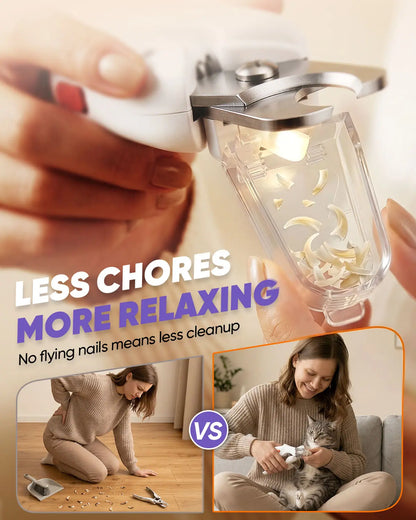 2-in-1 Rechargeable Pet Nail Clipper and Grinder with LED Light