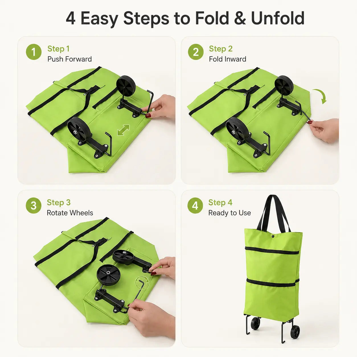 Foldable Shopping Trolley Bag with Wheels