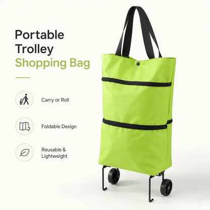Foldable Shopping Trolley Bag with Wheels