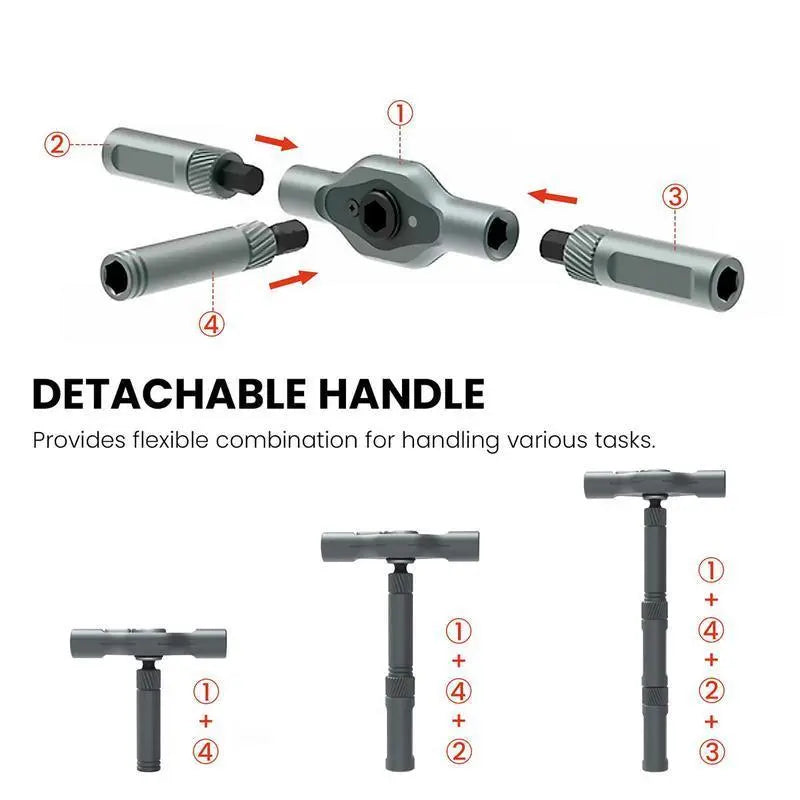Magnetic Screwdriver Bit Set with T-Shaped Ratchet Handle