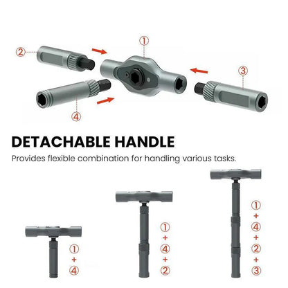 Magnetic Screwdriver Bit Set with T-Shaped Ratchet Handle