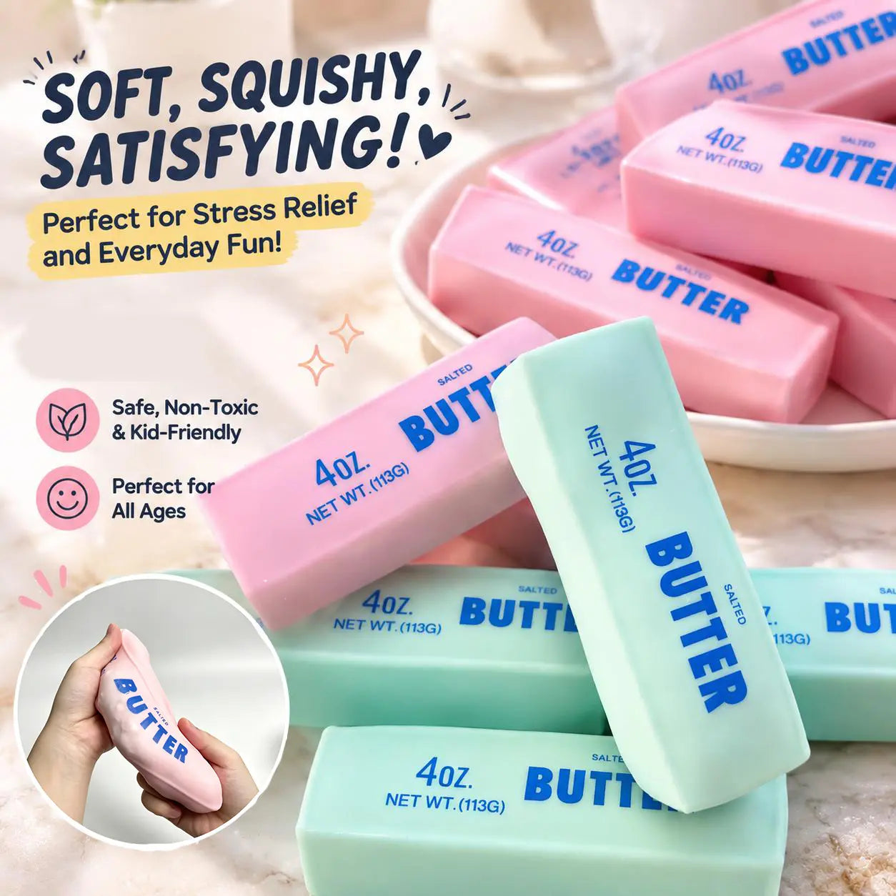 Crunchy Butter Bar Squishy Fidget Toy