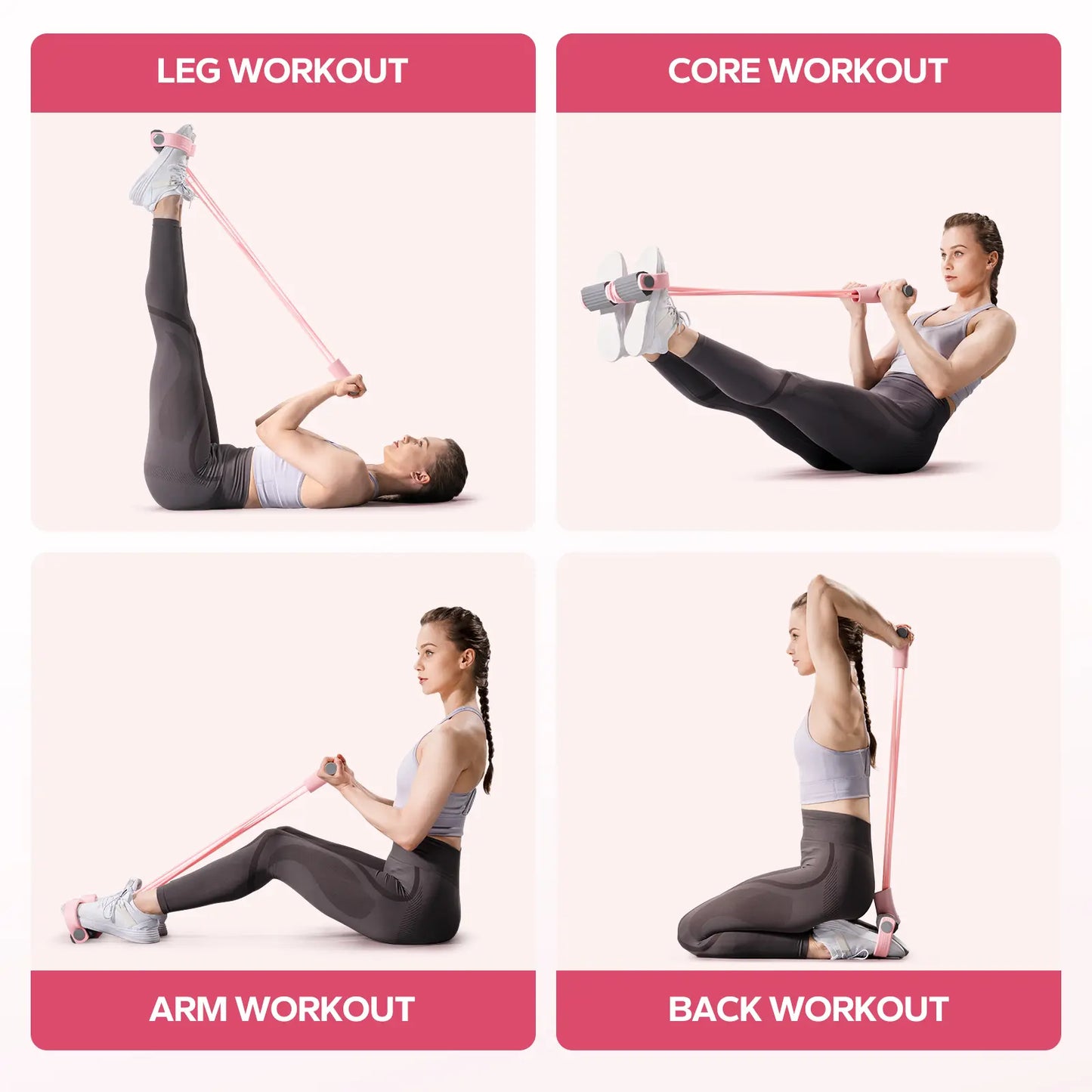 Multifunction Pedal Resistance Band for Full Body Workouts