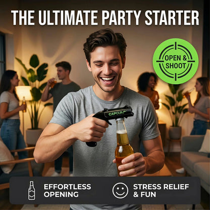 Bottle Cap Opener with Fun Cap Launcher