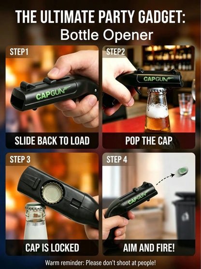 Bottle Cap Opener with Fun Cap Launcher