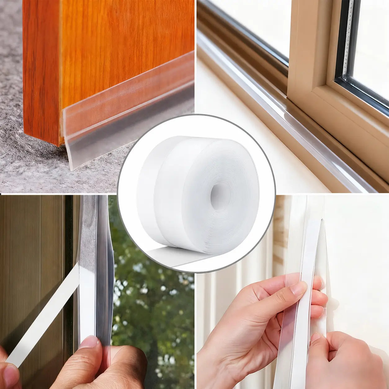 Self-Adhesive Door Weather Seal Strip, 16.4 ft