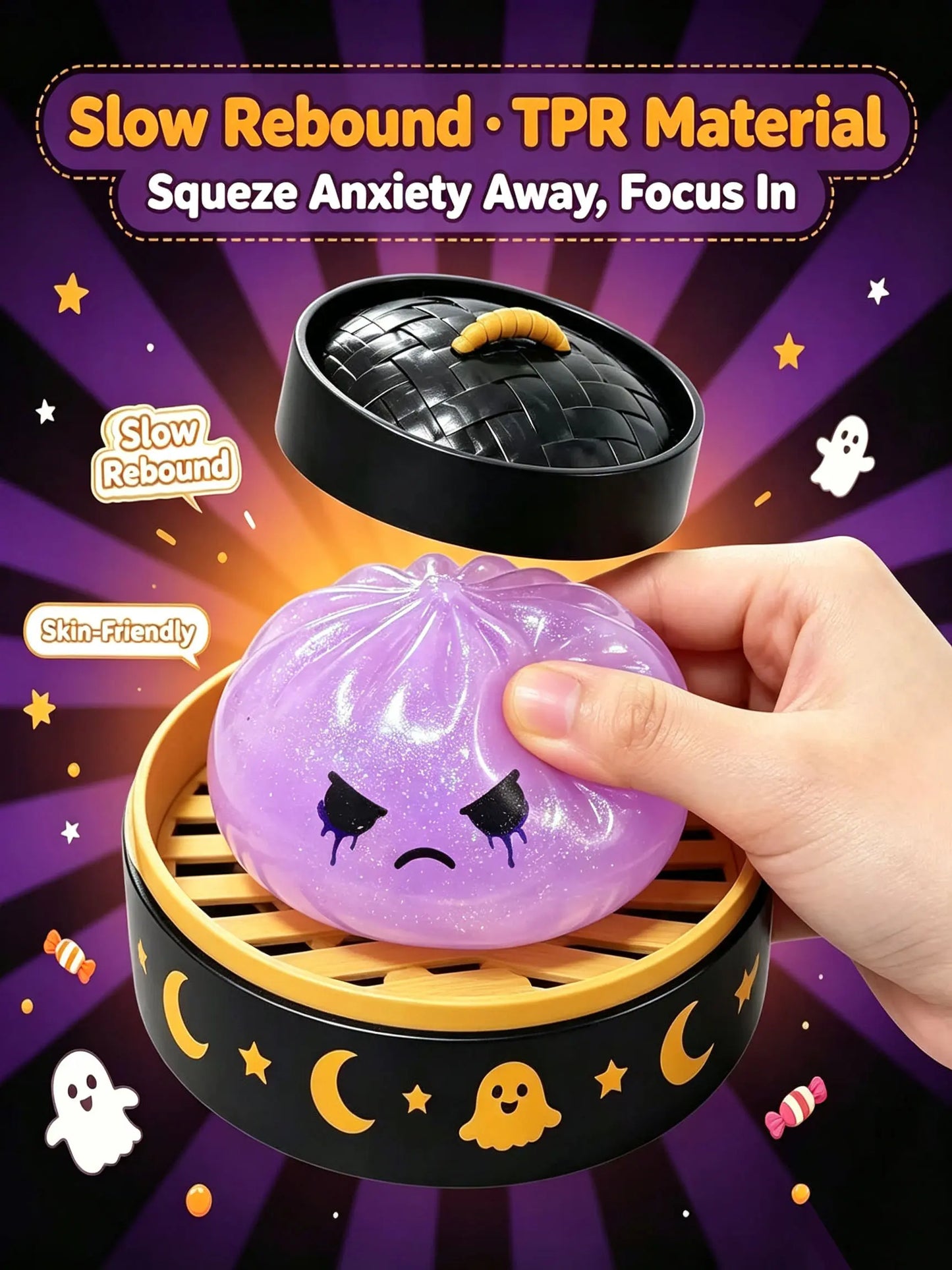 Mystery Halloween Dumpling Squishy Toy, Random Style