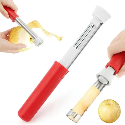2-in-1 Apple Corer and Peeler with Stainless Steel Blades
