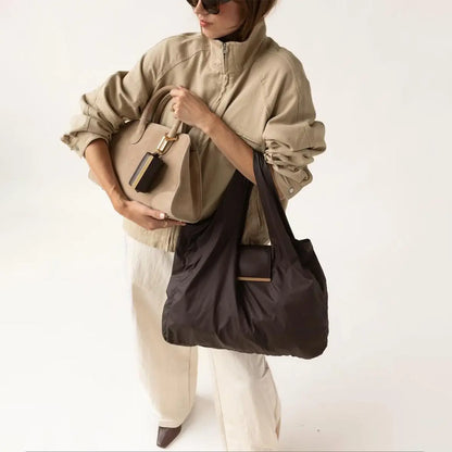 Foldable Keychain Grocery Tote Bag, Reusable Expandable Shopping Bag