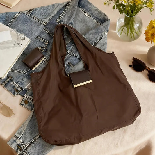 Foldable Keychain Grocery Tote Bag, Reusable Expandable Shopping Bag