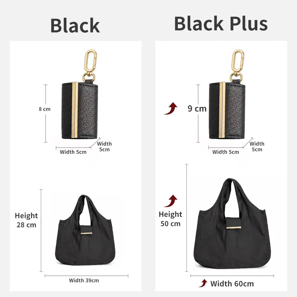 Foldable Keychain Grocery Tote Bag, Reusable Expandable Shopping Bag