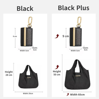 Foldable Keychain Grocery Tote Bag, Reusable Expandable Shopping Bag