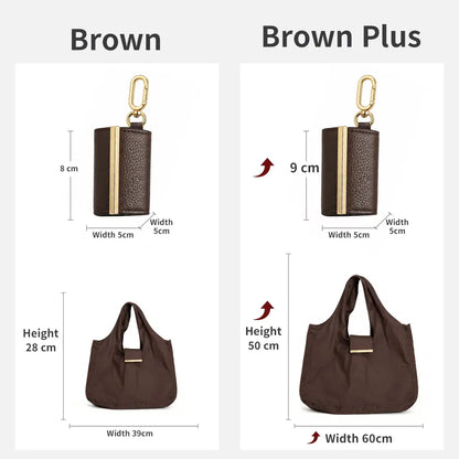 Foldable Keychain Grocery Tote Bag, Reusable Expandable Shopping Bag