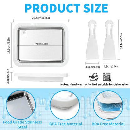 Rolled Ice Cream Maker Kit with 2 Spatulas, Stainless Steel Cold Plate