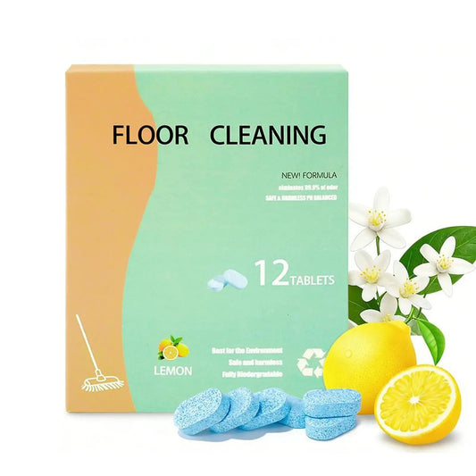 Lemon Floor Cleaning Effervescent Tablets, 12 Tablets per Box
