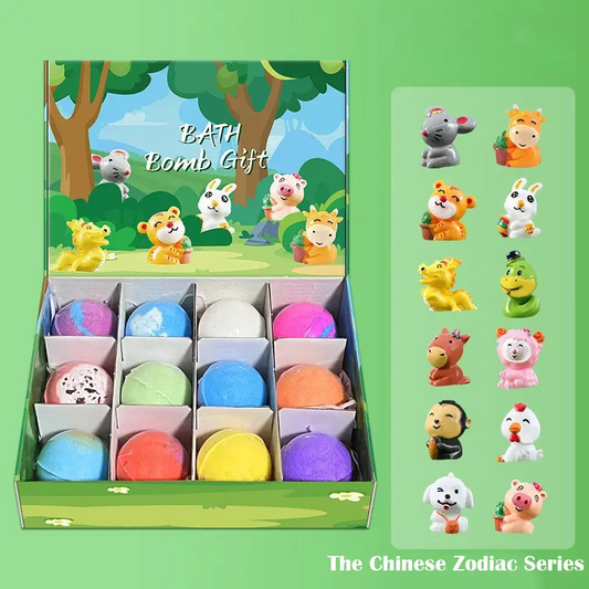 Kids Bath Bomb Gift Set with Surprise Toys, 12 Pcs