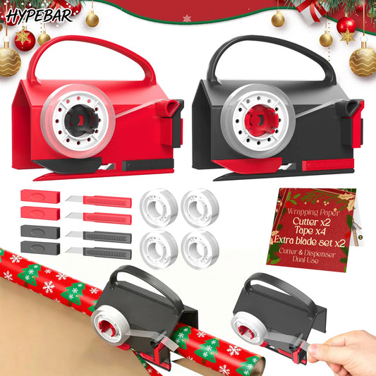 2-Pack Wrapping Paper Cutter and Tape Dispenser Set