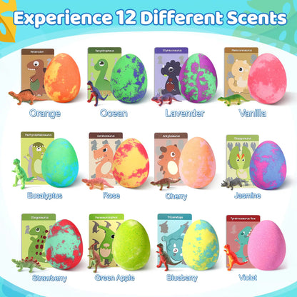 Dinosaur Egg Bath Bomb Gift Set with Surprise Toys for Kids