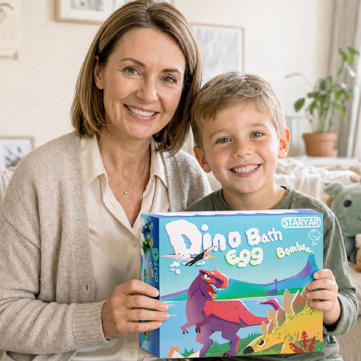 Dinosaur Egg Bath Bomb Gift Set with Surprise Toys for Kids