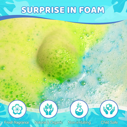 Dinosaur Egg Bath Bomb Gift Set with Surprise Toys for Kids