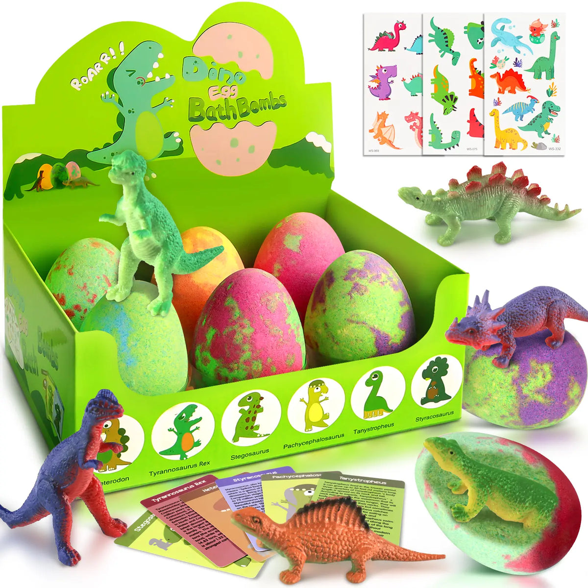 Dinosaur Egg Bath Bomb Gift Set with Surprise Toys for Kids