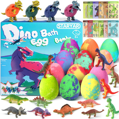 Dinosaur Egg Bath Bomb Gift Set with Surprise Toys for Kids